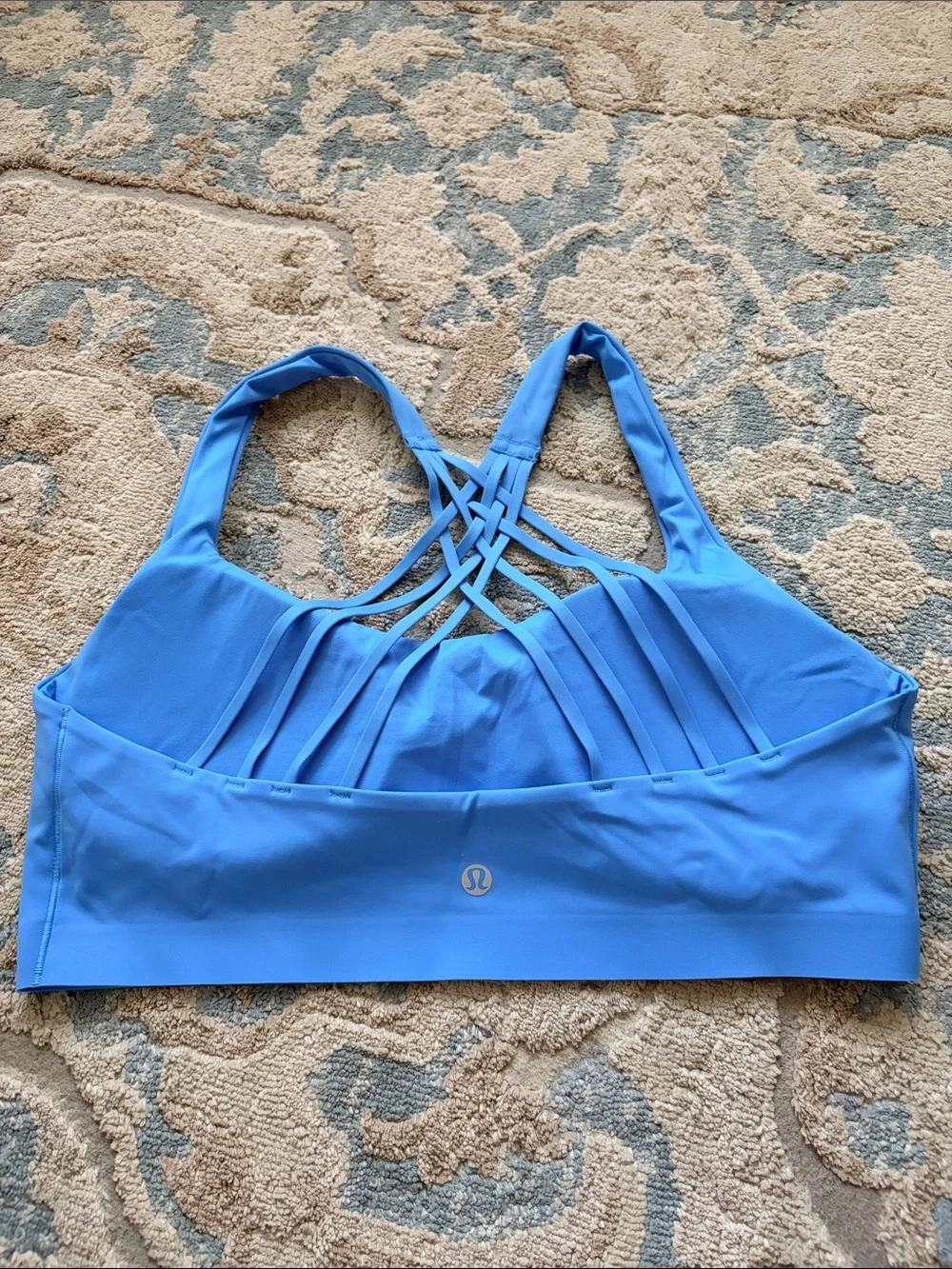 lululemon athletica Strappy Back Sport Bra in Bright Blue